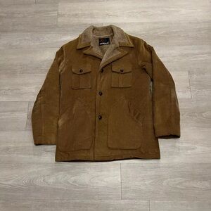 Vintage American Jac Tan Corduroy Fur Lined Coat Jacket USA Made